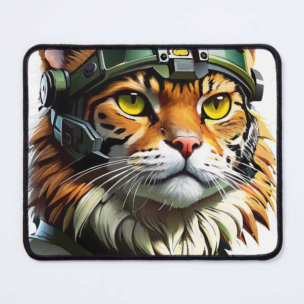 Item preview, Futuristic Military Cat Soldier Portrait Tactical Gear designed and sold by Rostislav Bouda.