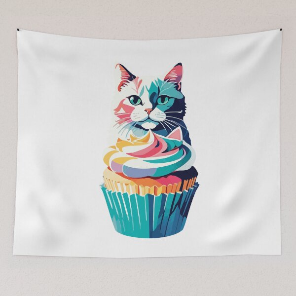 Item preview, Cupcake with Adorable Cat designed and sold by CrazySweets.
