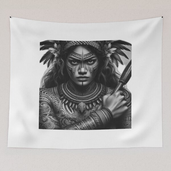 Item preview, Maori Warrior Woman designed and sold by Customisedartnz.