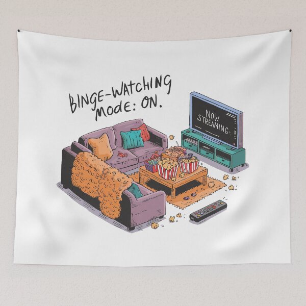 Artikelvorschau, Binge-Watching-Modus bei Cozy Streaming entworfen und verkauft von behnay.