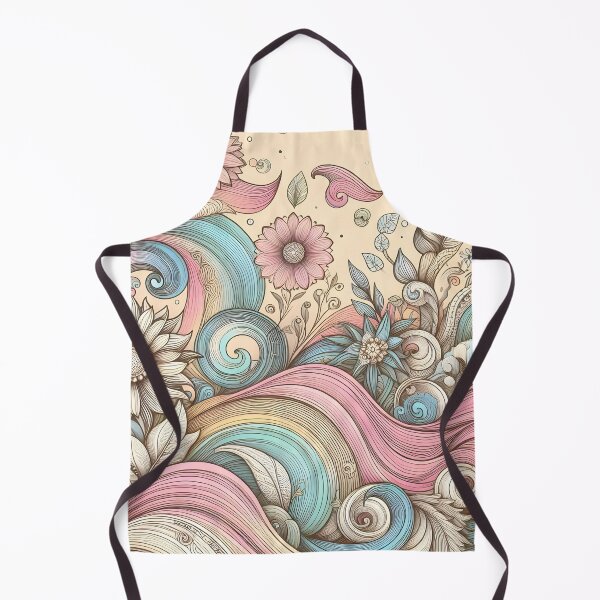 Item preview, Hippy pastel waves with elegant botanical doodles designed and sold by BlackCatspet1.