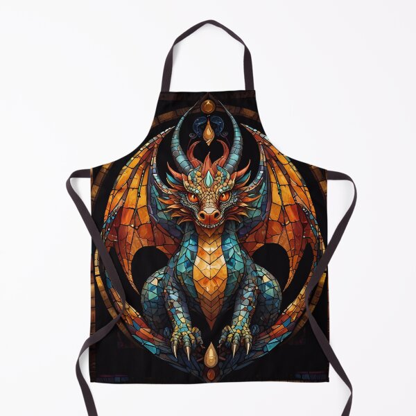 Aperçu de l'œuvre Effet de vitrail en mosaïque de dragon mignon. créée et vendue par FocusedArt.