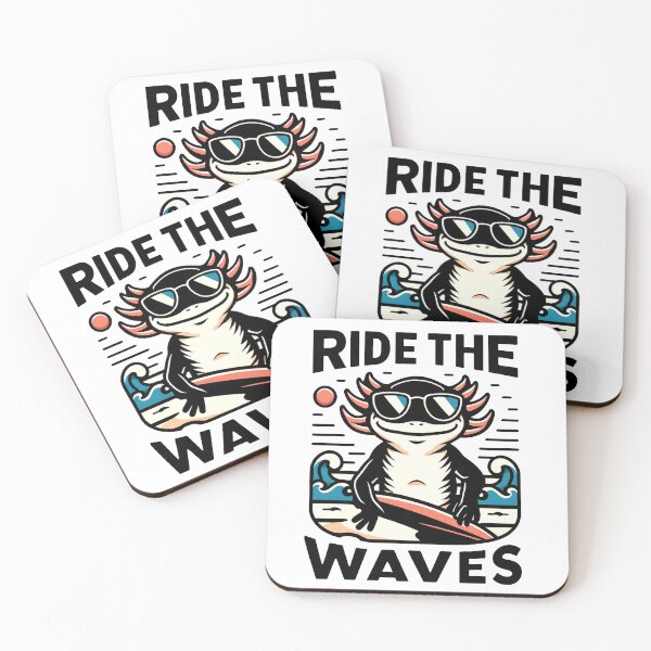 Item preview, Ride the Waves Axolotl - Cool and Relaxed Beach  designed and sold by RetroPop23.