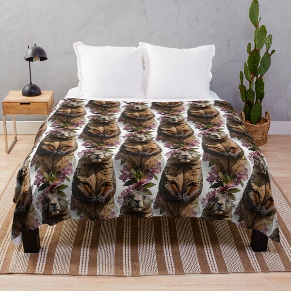 Item preview, An Olympic Marmot Surrounded By Rhododendron Flowers Pattern designed and sold by taiche.