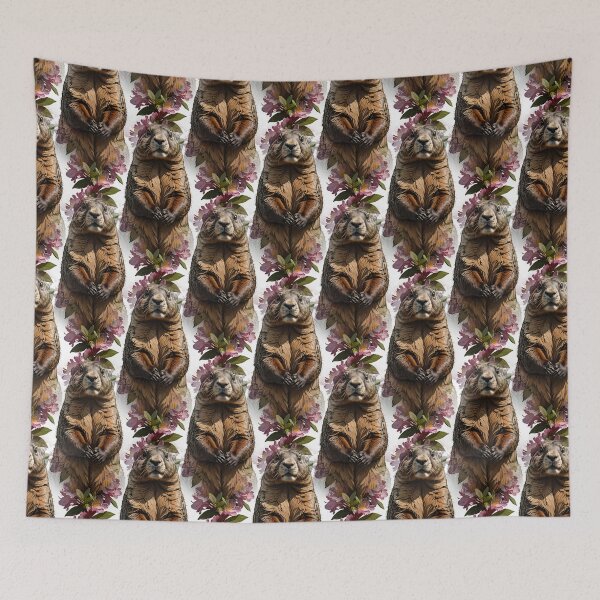 Item preview, An Olympic Marmot Surrounded By Rhododendron Flowers Pattern designed and sold by taiche.