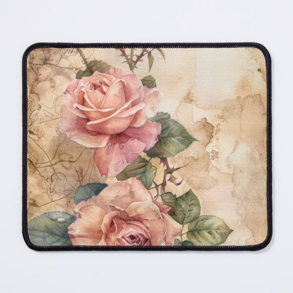 Item preview, Vintage Pink Roses on Antique Background designed and sold by MystiS.