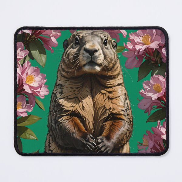 Item preview, An Olympic Marmot Surrounded By Rhododendron Flowers designed and sold by taiche.
