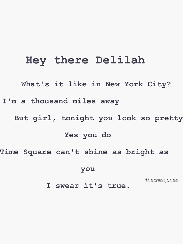 Sticker for Sale avec l'œuvre « Salut Delilah » de l'artiste