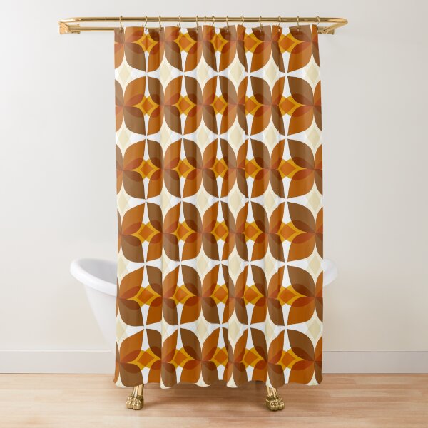 Aperçu de l'œuvre Motif rétro pétale géométrique marron, orange et ivoire créée et vendue par Eyestigmatic.