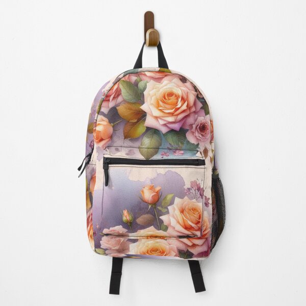 Item preview, Peach roses on a lilac background designed and sold by Libretti.
