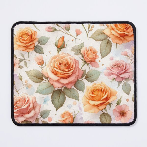 Item preview, Peach roses on a light lilac background designed and sold by Libretti.