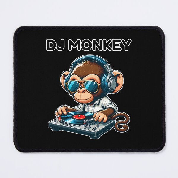 Item preview, Cool DJ Monkey Spinning Records Illustration designed and sold by DesignDoodleArt.