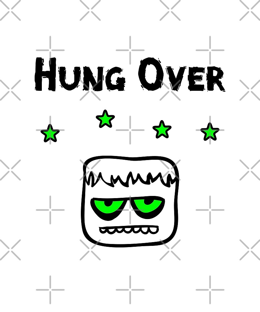 "Hung Over Drinking Partying Blockhead With Stars LightColor" by