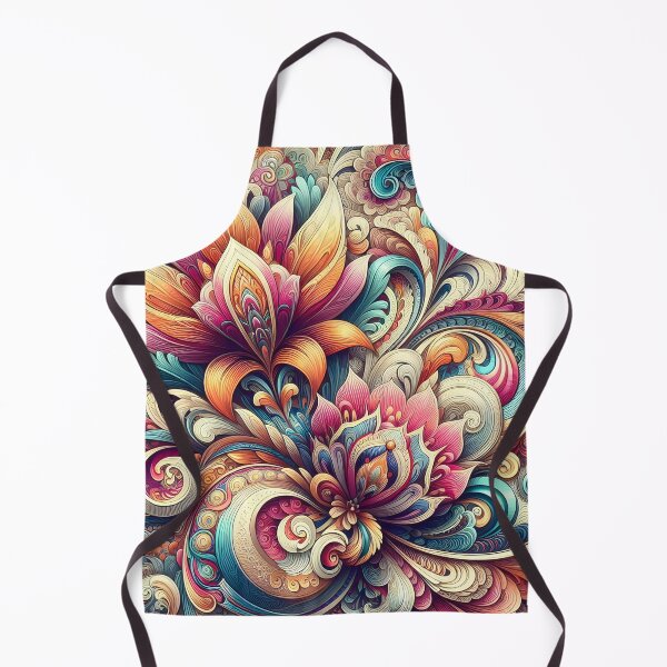Item preview, Vintage floral patterns with psychedelic fractal swirls designed and sold by BlackCatspet1.