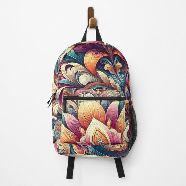 Item preview, Vintage floral patterns with psychedelic fractal swirls designed and sold by BlackCatspet1.