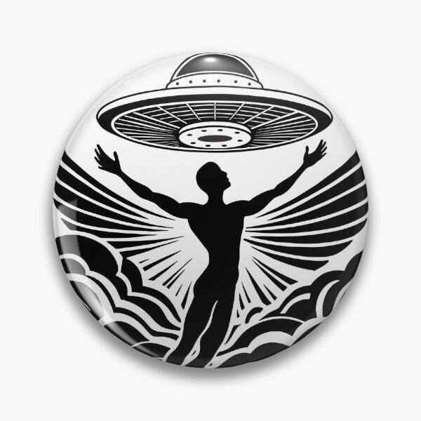 Item preview, Ascending to the Unknown. Ufo and human Graphic designed and sold by cosmicgoal.