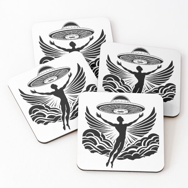 Item preview, Ascending to the Unknown. Ufo and human Graphic designed and sold by cosmicgoal.