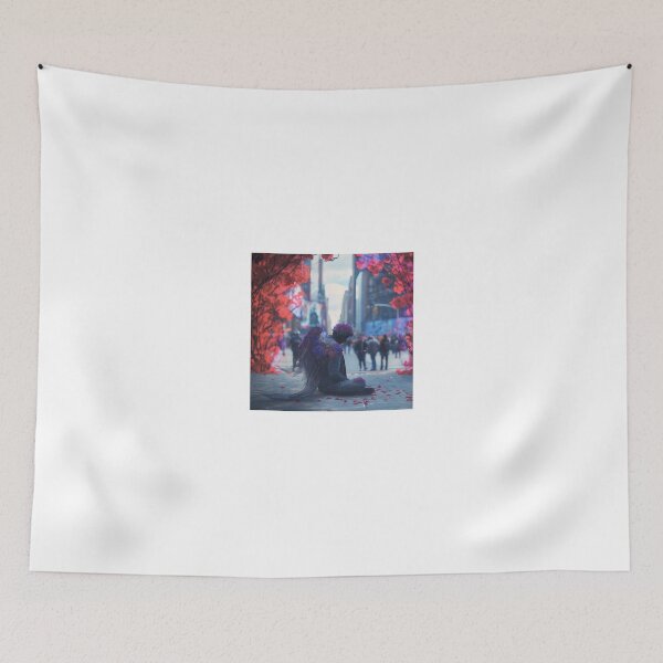 Item preview, angel sitting on a busy street designed and sold by Love-Light-Bite.