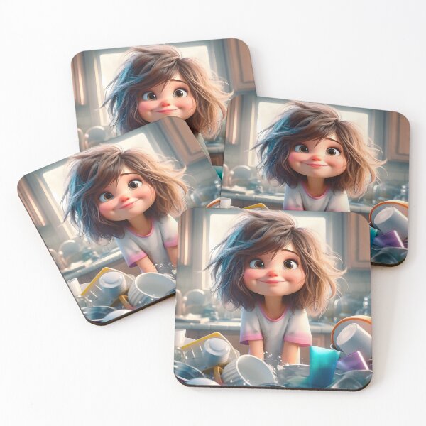 Item preview,  Adorable Morning Chaos - Cute AI Art of a Happy Girl in Kitchen 04 designed and sold by LoopLooArt.