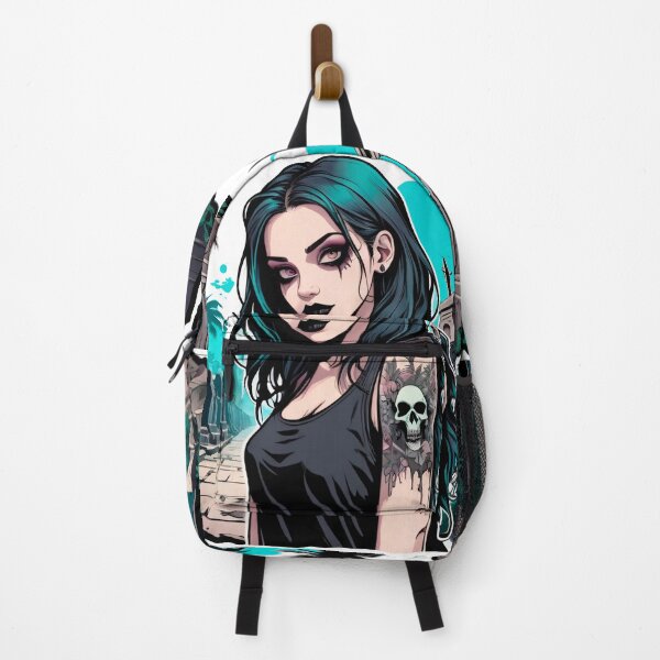 Item preview, American Goth Girl Blue Hair Alt Aesthetic designed and sold by MadnessEnvelope.