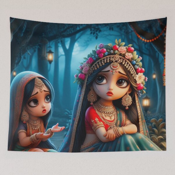 Item preview, Sad Radha Rani Sitting in Vrindavan Forest designed and sold by VrindaArts.
