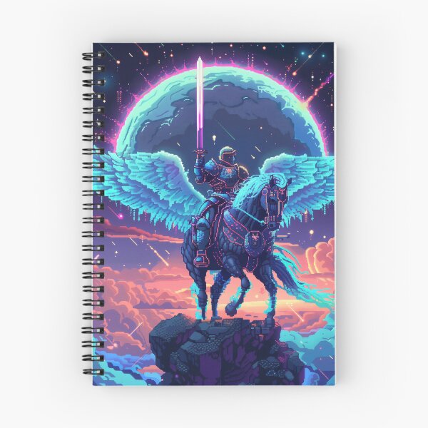 Artikelvorschau, Kosmischer Ritter Weltraum Pegasus Pixel Galaxie Fantasy entworfen und verkauft von Kaos-Bit.