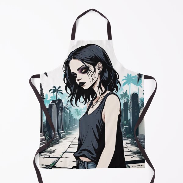 Item preview, Black and White Pale Goth Girl in the Graveyard designed and sold by MadnessEnvelope.