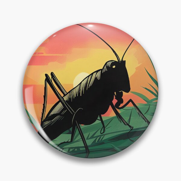 Item preview, Vibrant Grasshopper at Sunset - Nature and Insect Art designed and sold by WILDEVIOLET.