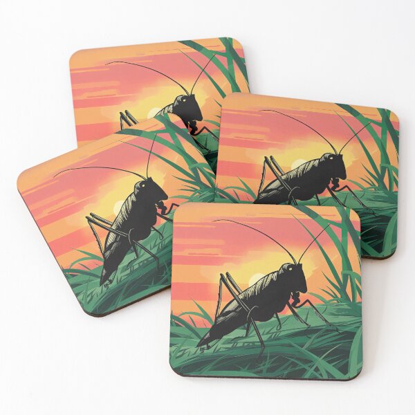 Item preview, Vibrant Grasshopper at Sunset - Nature and Insect Art designed and sold by WILDEVIOLET.