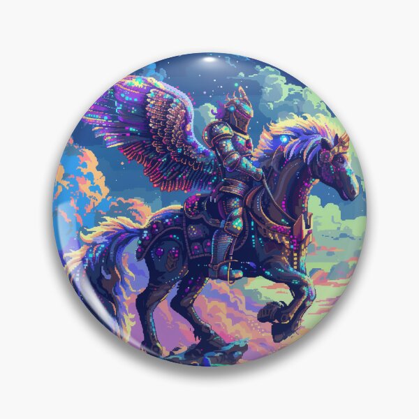 Item preview, Space Knight Cosmic Pixel Fantasy 8-Bit Pegasus designed and sold by Kaos-Bit.