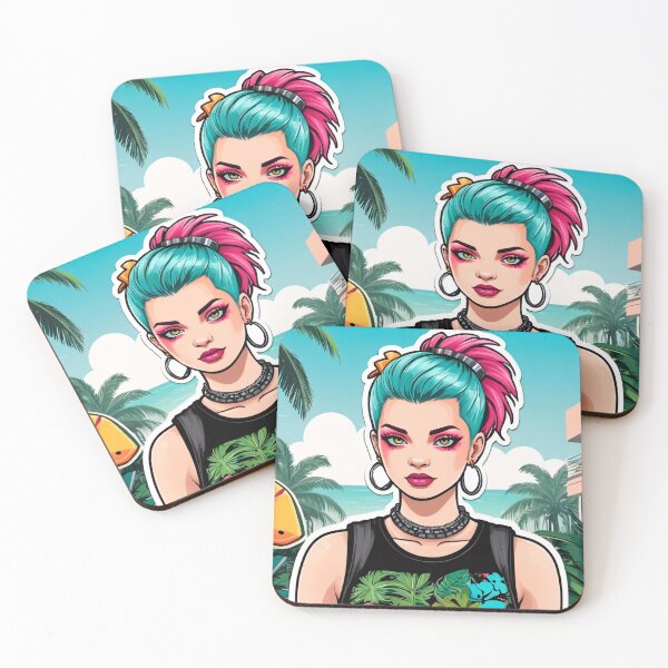 Item preview, Summer Vacation Tropical Punk Girl designed and sold by MadnessEnvelope.