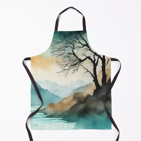 Item preview, Blue Landscape with Silhouette Trees designed and sold by CalmnessbyChoice.
