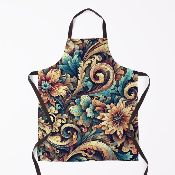 Item preview, Vintage floral patterns psychedelic fractal swirls designed and sold by BlackCatspet1.