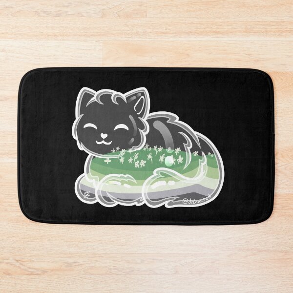 Item preview, Glass Cat Pride (aromantic flag, white outline) designed and sold by Dzhart.