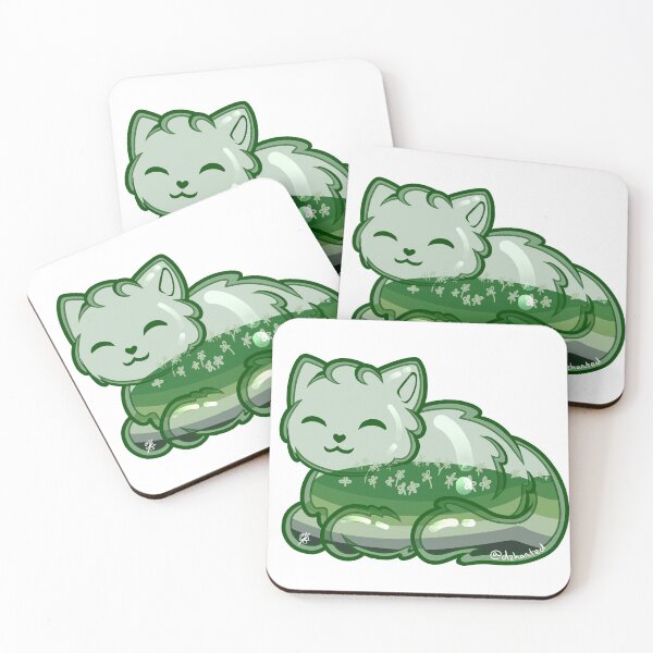 Item preview, Glass Cat Pride (aromantic flag, dark green outline) designed and sold by Dzhart.