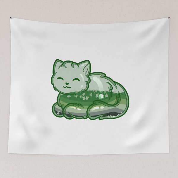 Item preview, Glass Cat Pride (aromantic flag, dark green outline) designed and sold by Dzhart.