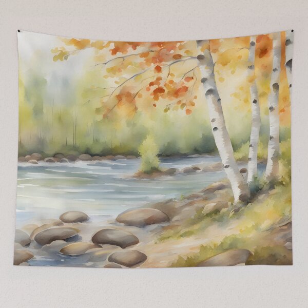 Item preview, Autumn Birch Trees by Creek designed and sold by CalmnessbyChoice.