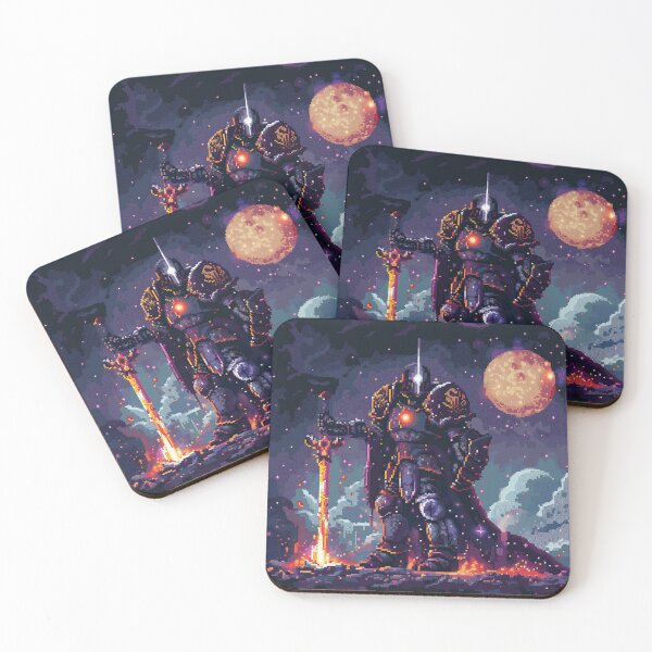 Item preview, Dark Paladin Pixel 8-Bit Space Knight  designed and sold by Kaos-Bit.