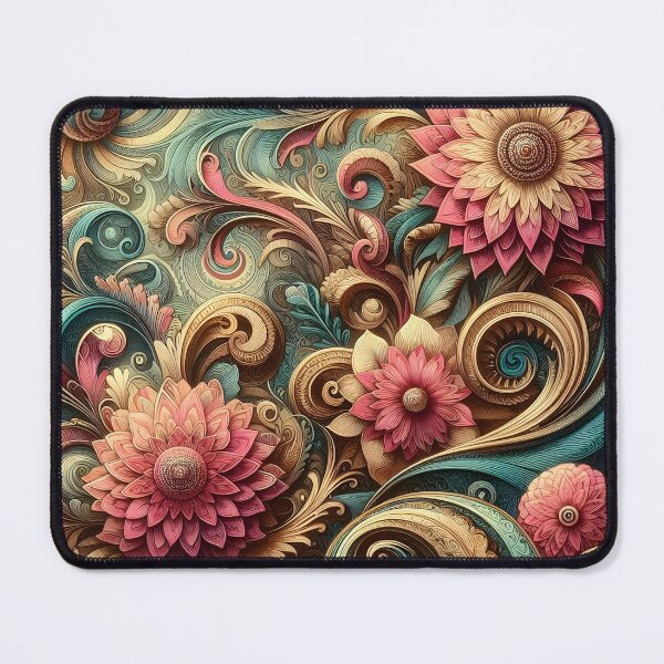 Item preview,  Vintage floral patterns  psychedelic fractal swirls designed and sold by BlackCatspet1.