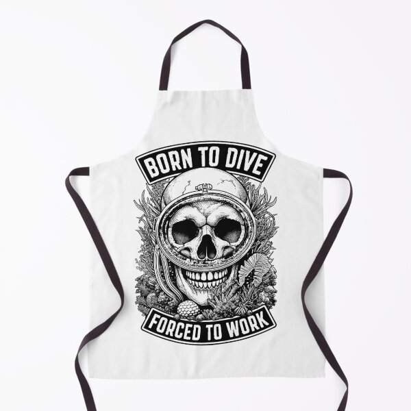 Item preview, Born To Dive Forced To Work Funny Vintage Scuba Diver Skull designed and sold by GrandeDuc.