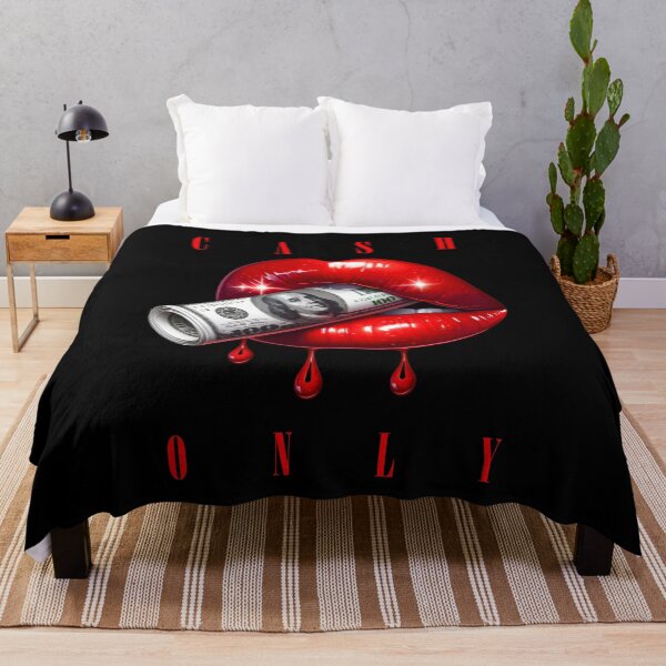 Item preview, Cash Only, 100 dolar bill, Red Lips, Edgy tshirt designed and sold by ART-HOME-PAWS.