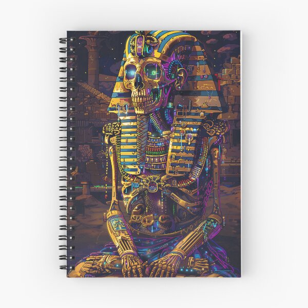 Item preview, Space Pharaoh Pixel 8-Bit Egyptian Skull designed and sold by Kaos-Bit.