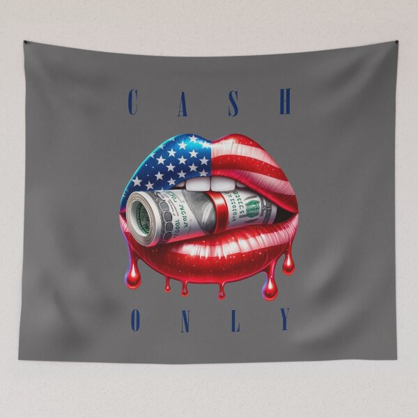 Item preview, Cash Only - 100 dollar bill, Red lips, Red lips, Statement piece, Pop art, Fashion designed and sold by ART-HOME-PAWS.