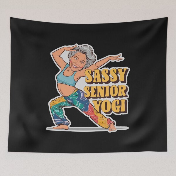 Item preview, ''Sassy Senior Yogi'' Funny Yoga Grandma T-Shirt designed and sold by Witty Shirts.