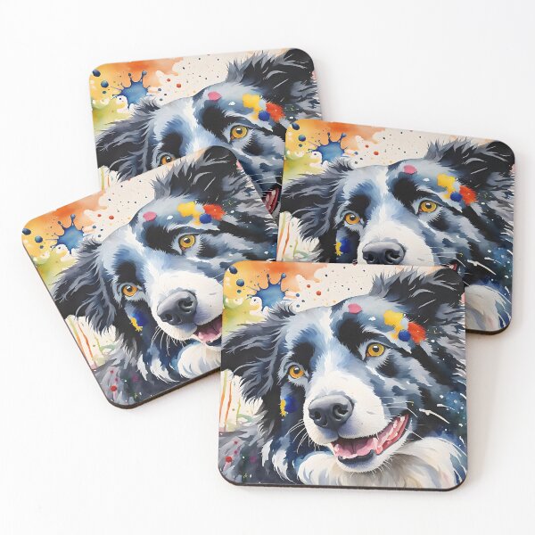 Item preview, Colourful Border Collie - Watercolour style Dogs Art designed and sold by Country-Artist.