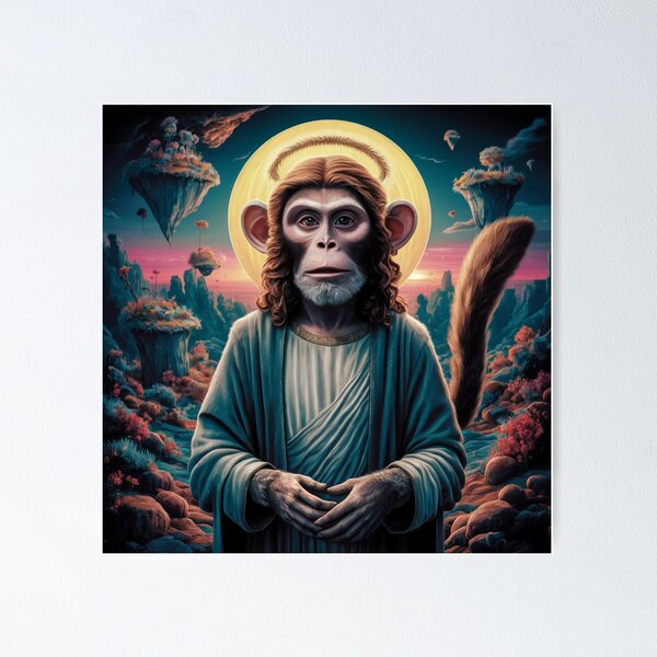 Item preview, MONKEY JESUS MEME  designed and sold by ChristianArt6.