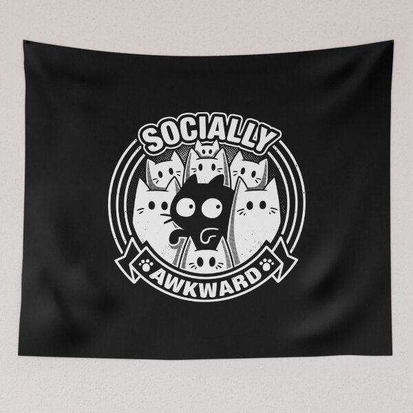 Item preview, Socially Awkward Cat - Funny Kitten Misfit designed and sold by Snouleaf.