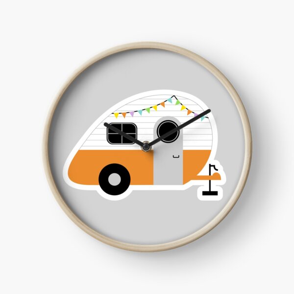 Wanderlust Wheels: Vintage Teardrop Holiday Trailer Clock