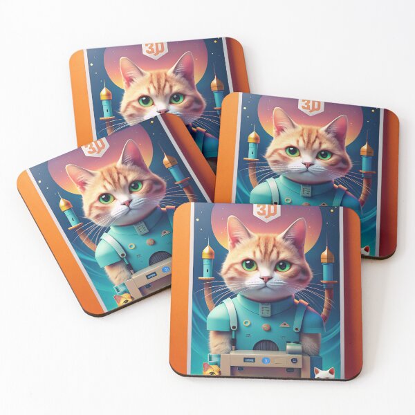 Item preview, a cat is standing next to a robot designed and sold by supakor.