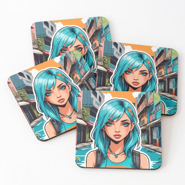 Item preview, Latin American Punk Girl with Blue Hair designed and sold by MadnessEnvelope.